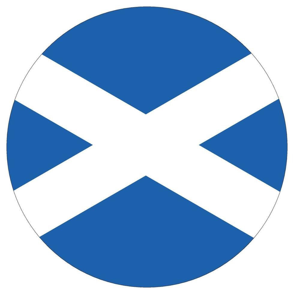 Flag of Scotland. Scotland flag in round circle shape vector