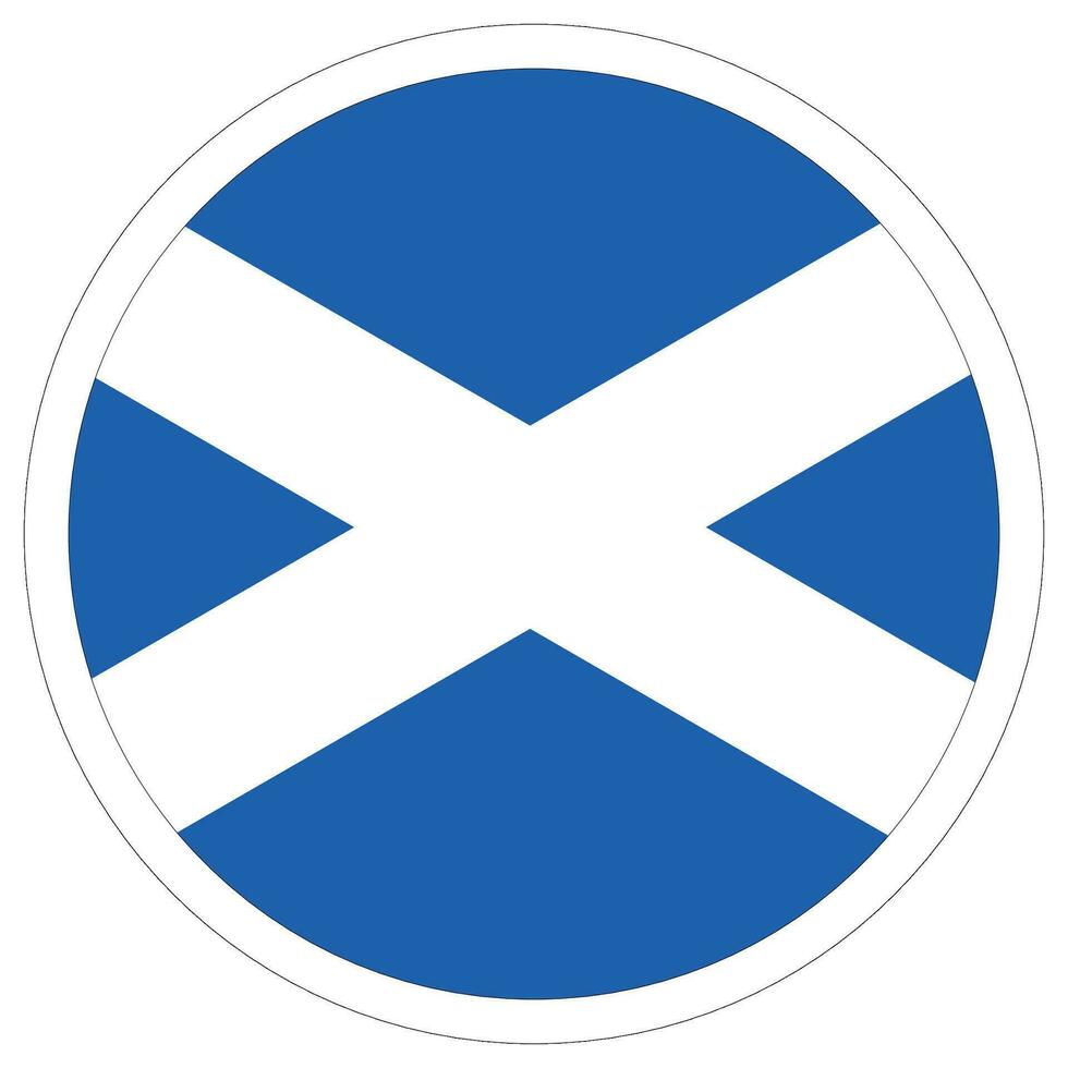 Flag of Scotland. Scotland flag in round circle shape vector