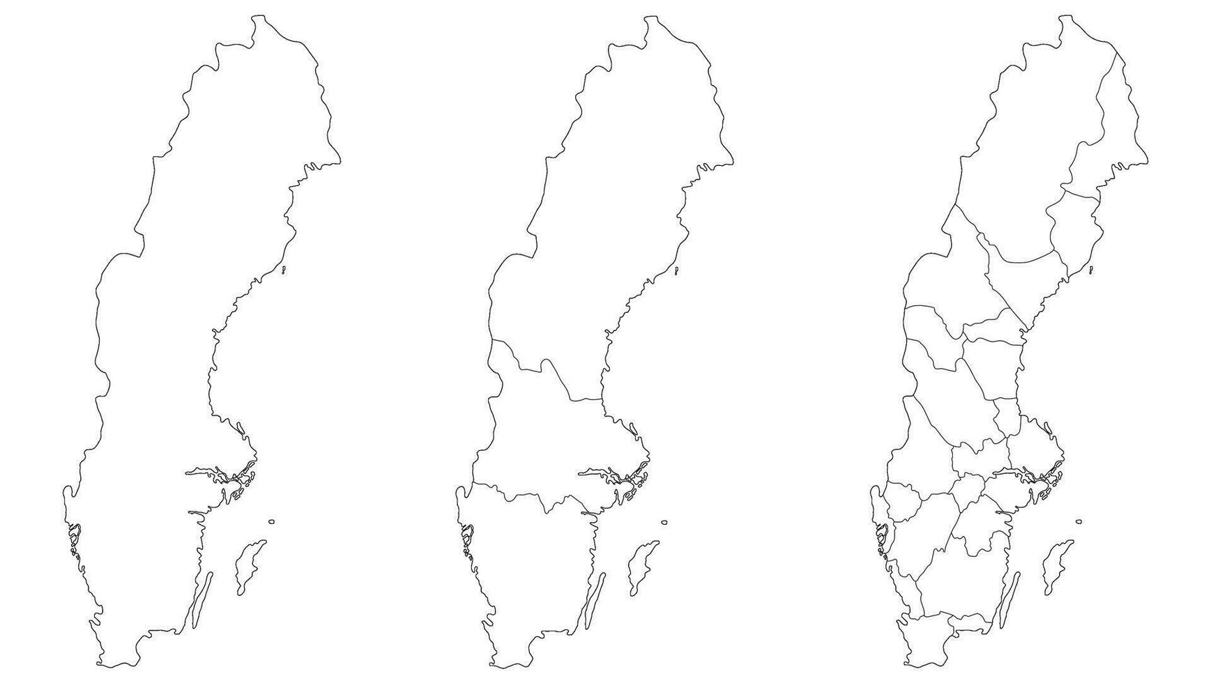 Sweden map. Map of Sweden in set vector