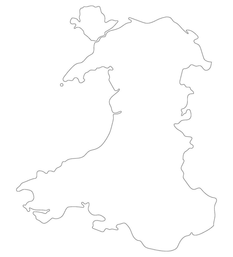 Gales mapa. mapa de Gales en blanco color vector