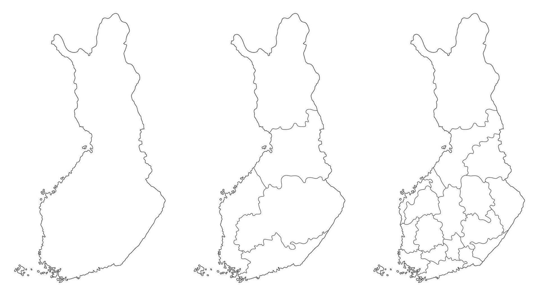 Finland map. Map of Finland in set vector