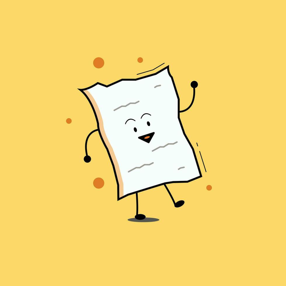 CUTE PAPER CHARACTER MODERN ICON vector