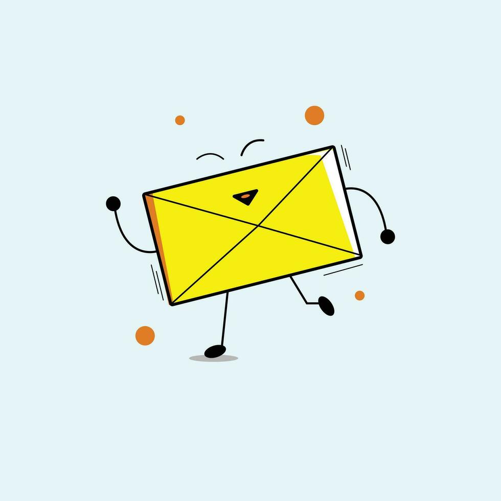 ENVELOP CUTE CHARACTER MODERN ICON vector