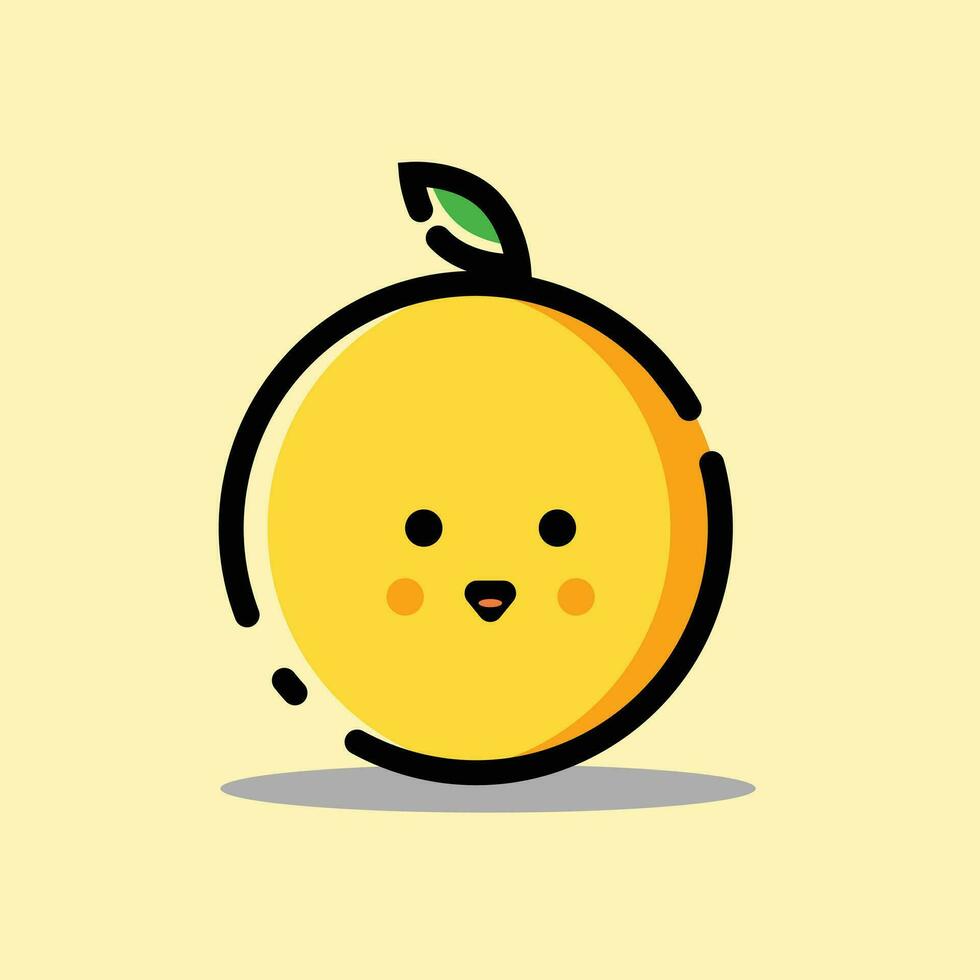 naranja linda personaje frutas plano diseño vector