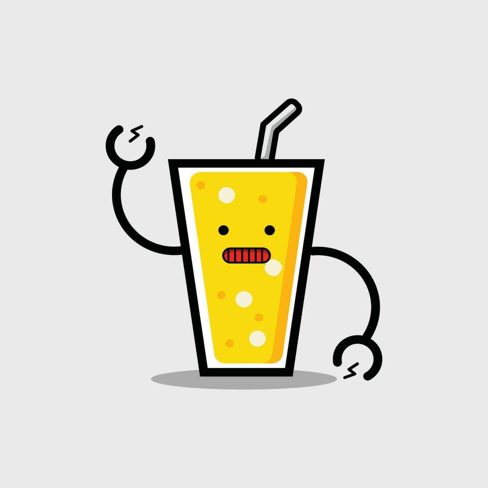 CUTE ORANGE JUICE RORBOTIC MODERN ICON vector
