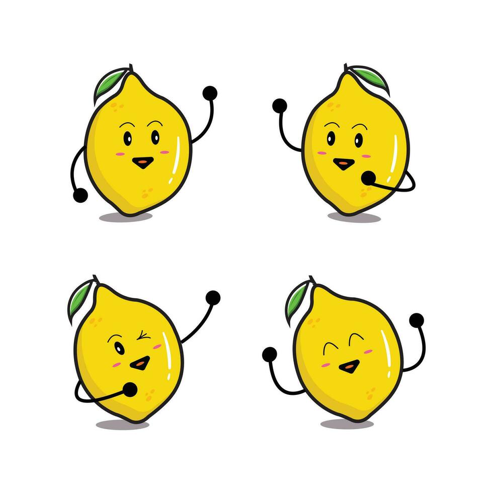 cute lemon character modern icon vector