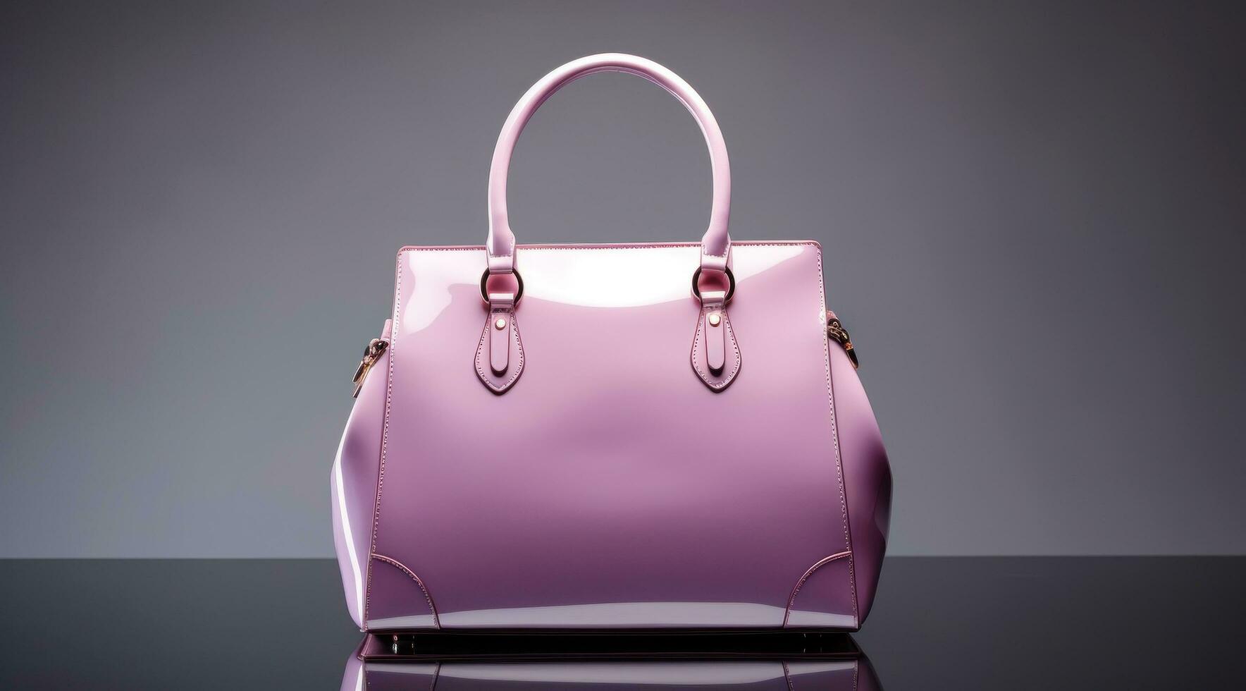 AI generated pink faux leather handbag photo