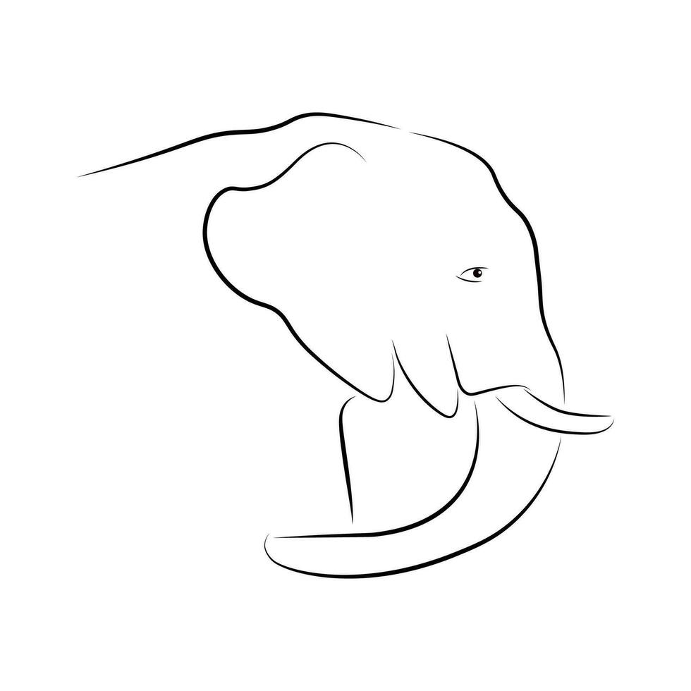 Sketch cartoon elephant. vector illustration.