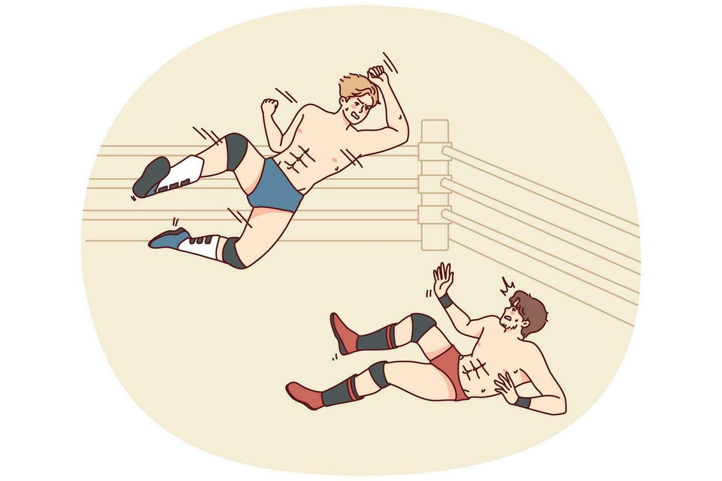 Aggressive men fighting on mma ring. Mad active athletes or sportsmen have  no rules fight or battle. Vector illustration. 35598361 Vector Art at  Vecteezy