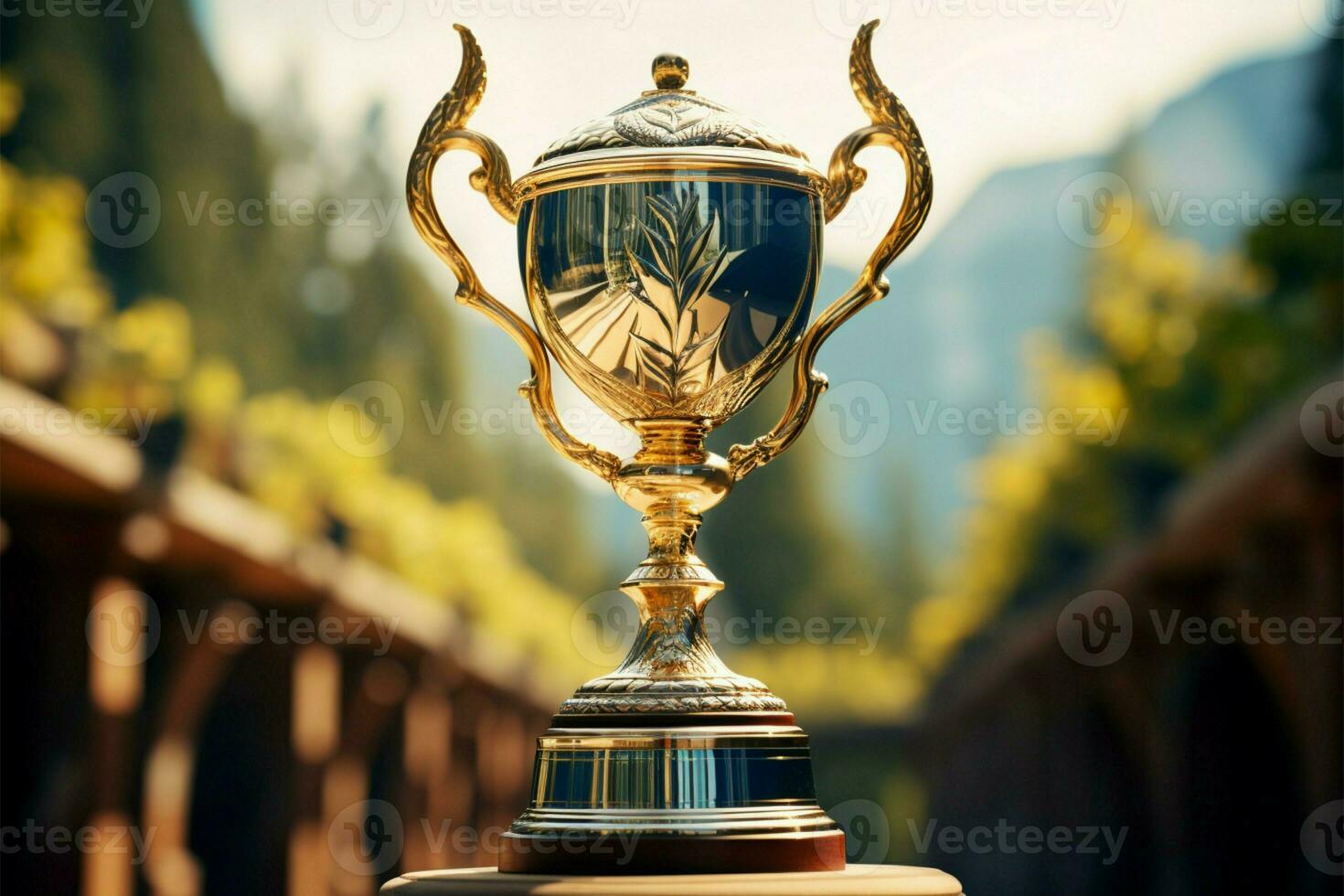 AI generated champion Award trophy cup winner concept AI Generated photo