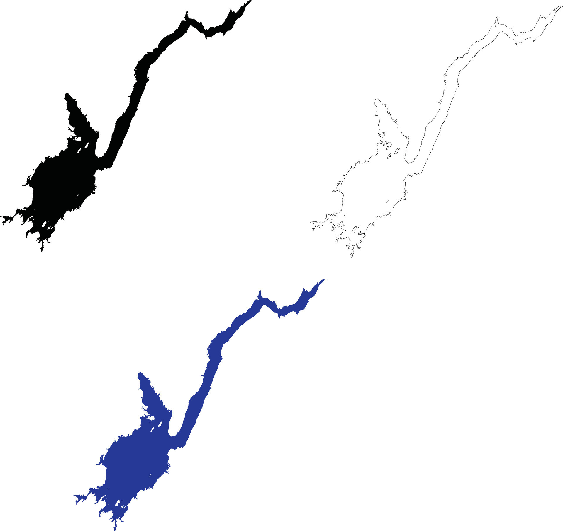 Great Sacandaga Lake Outline Map