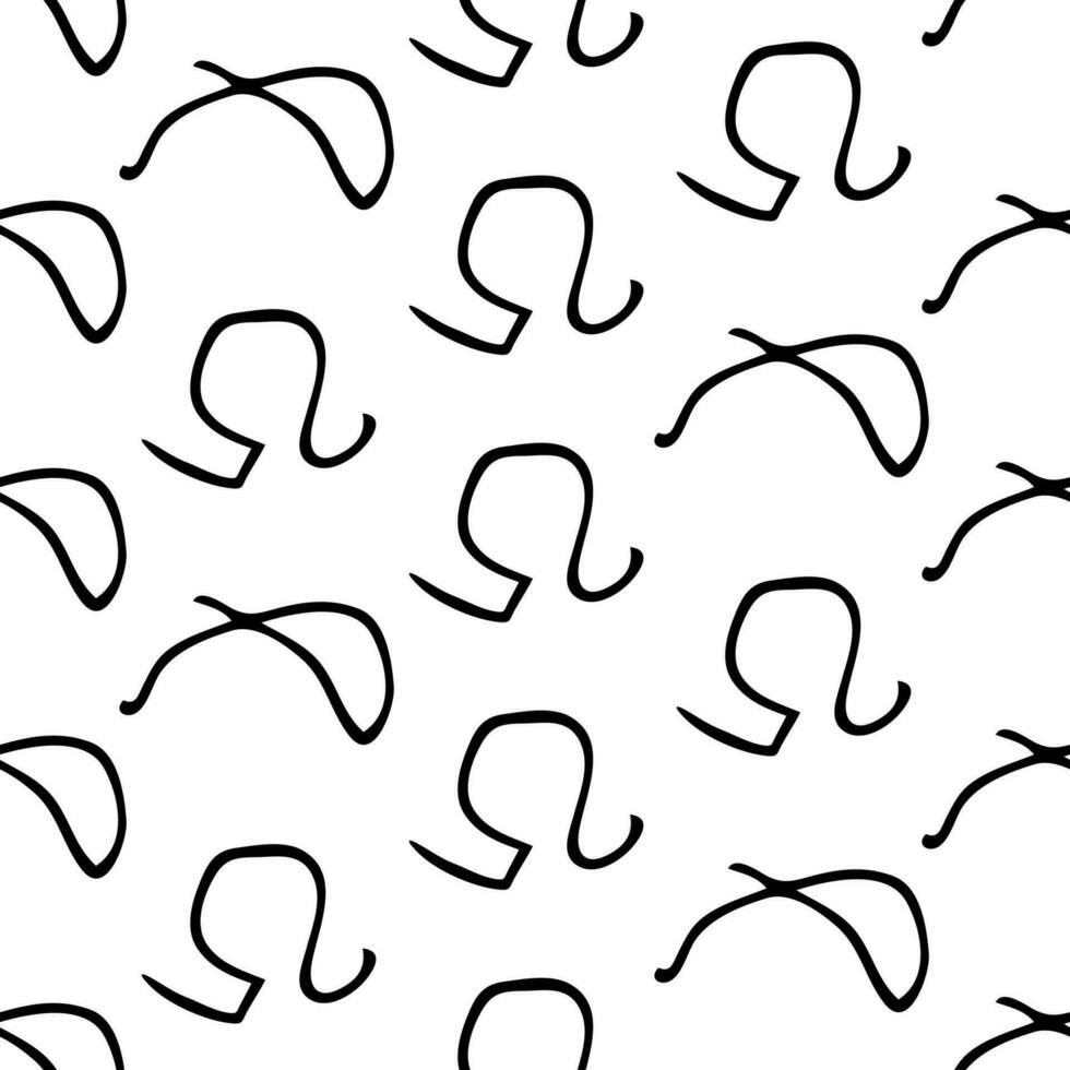 Seamless pattern with sketch round squiggle vector