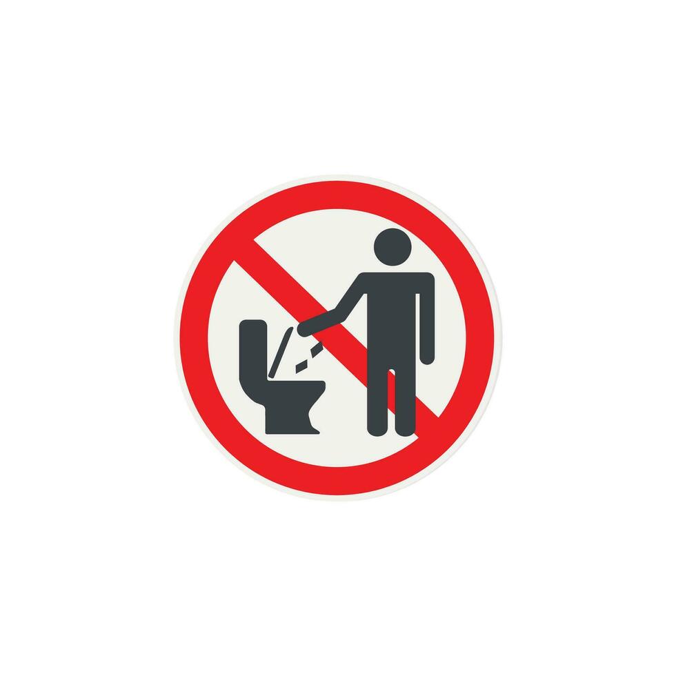 vector sign that it is forbidden to throw rubbish in the toilet.