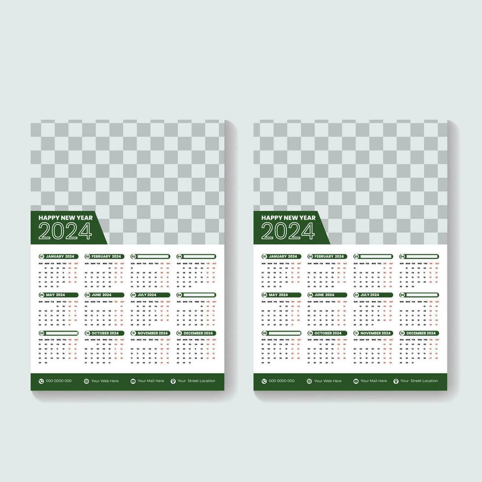 vector 2024 annual planner calendar template schedule events or tasks vector