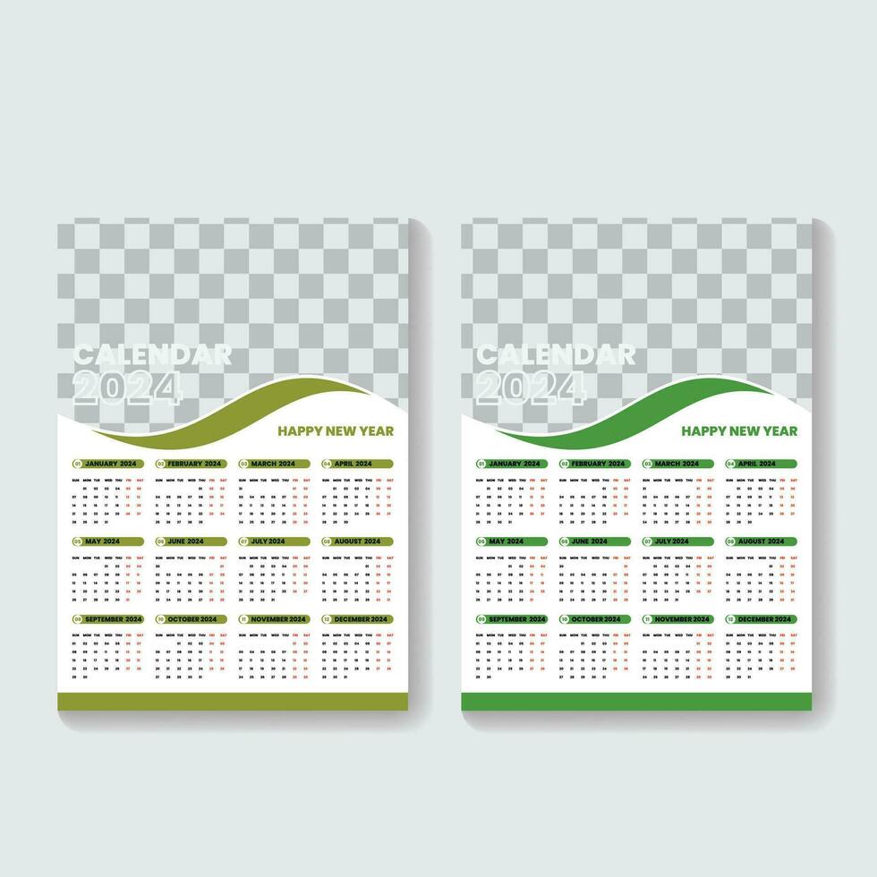 vector 2024 annual planner calendar template schedule events or tasks vector