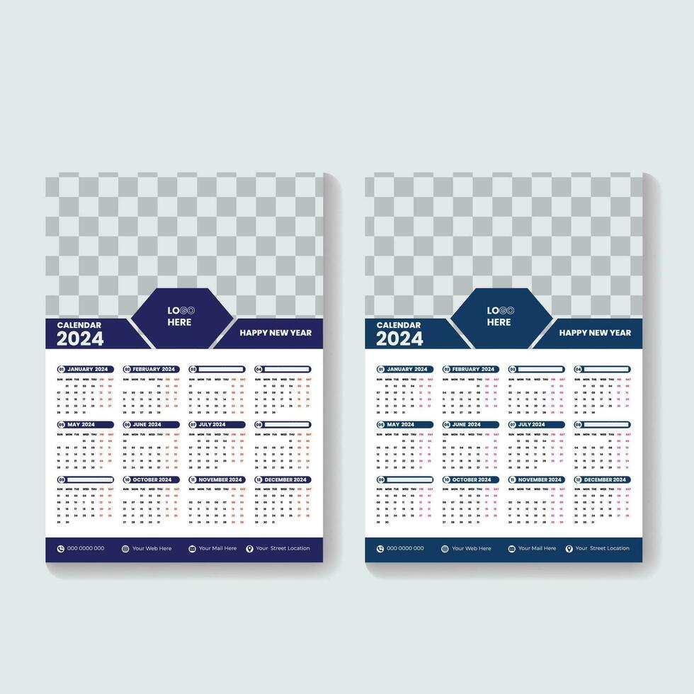 vector 2024 annual planner calendar template schedule events or tasks vector