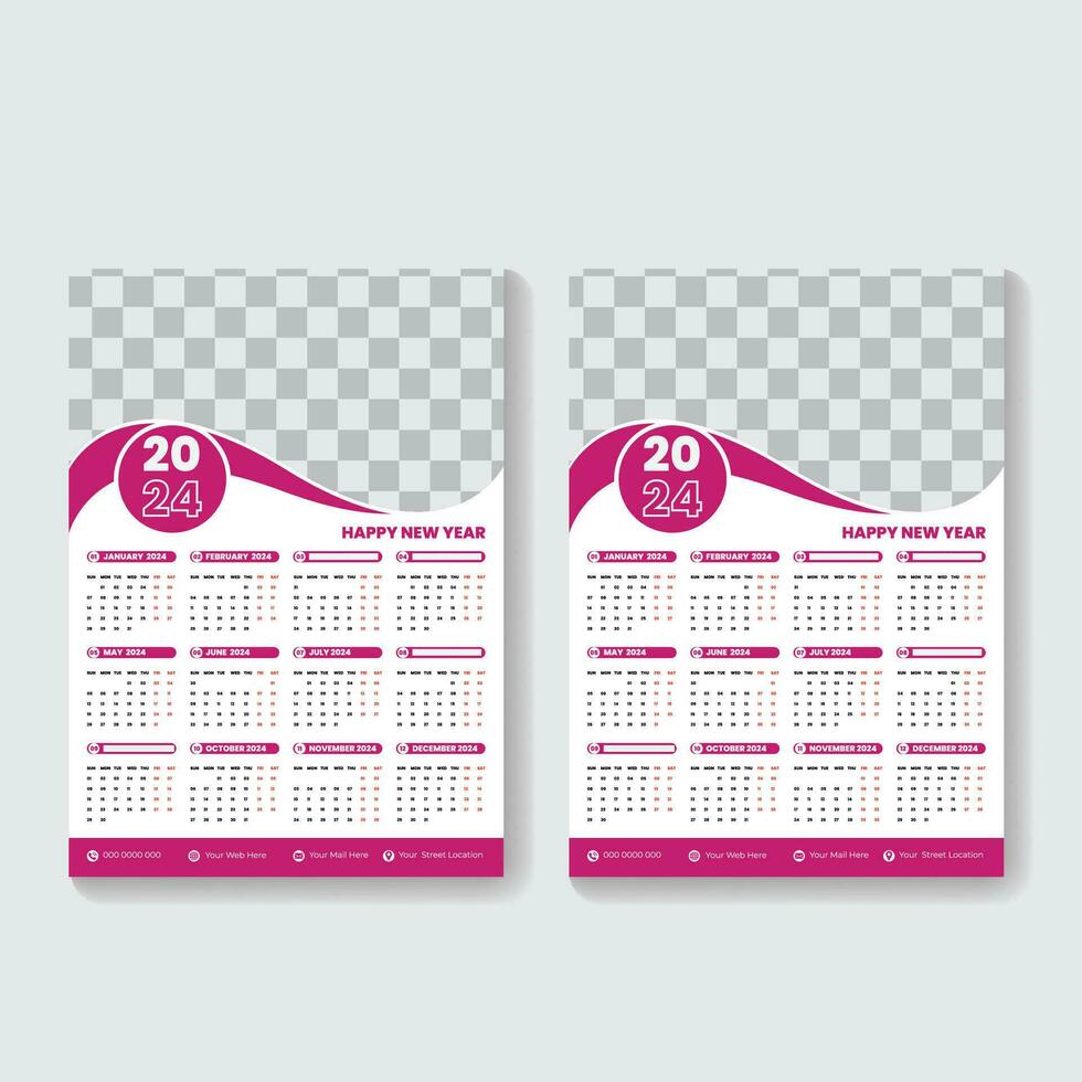 vector 2024 annual planner calendar template schedule events or tasks vector