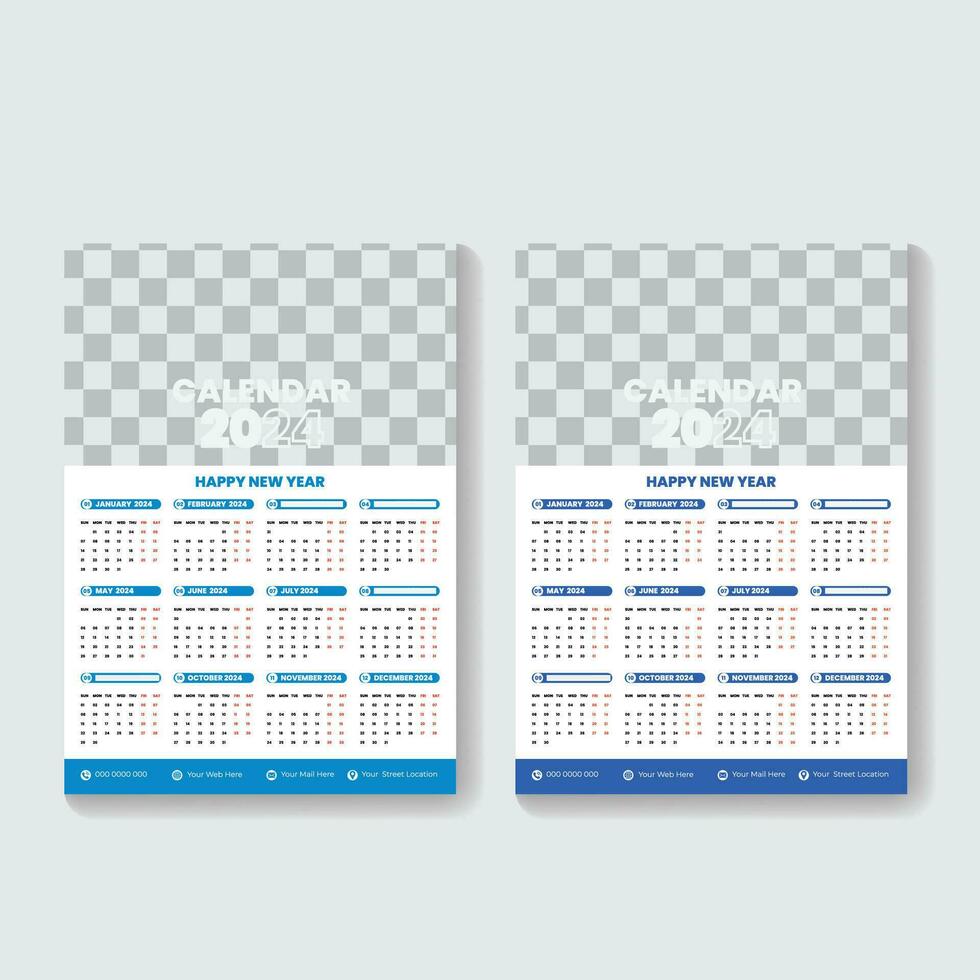 vector 2024 annual planner calendar template schedule events or tasks vector