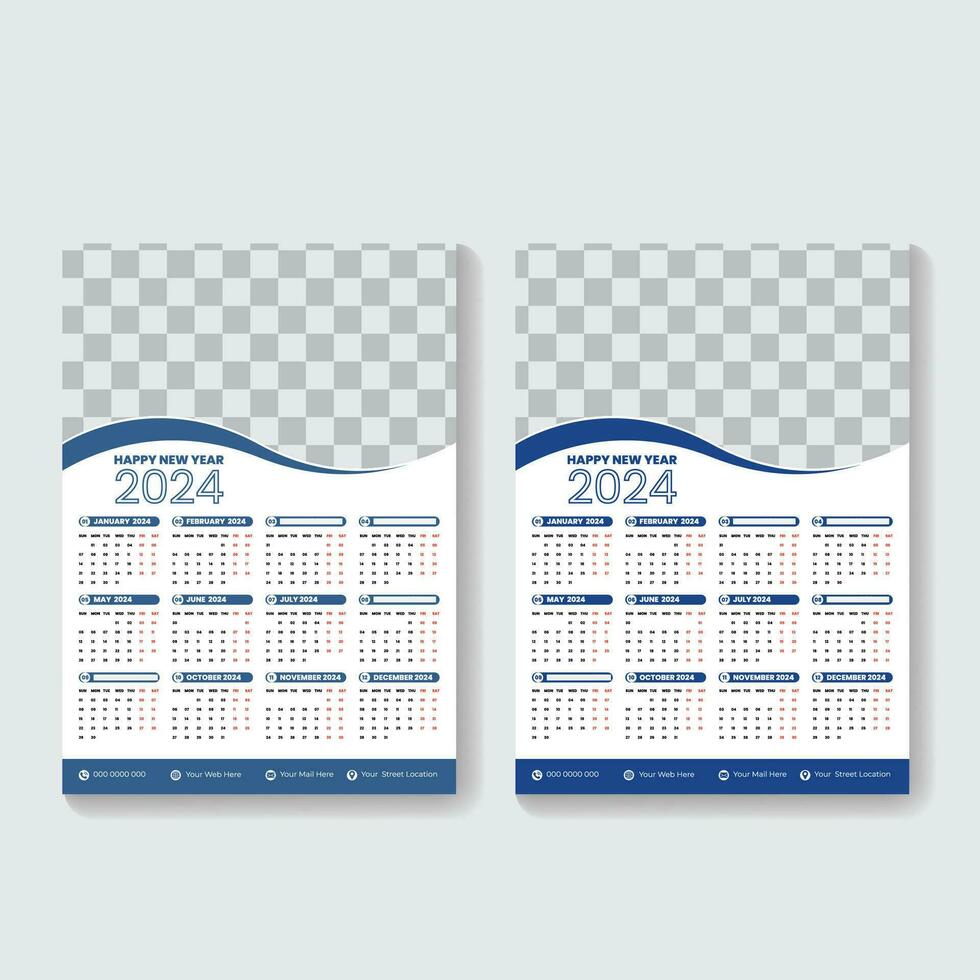 vector 2024 annual planner calendar template schedule events or tasks vector