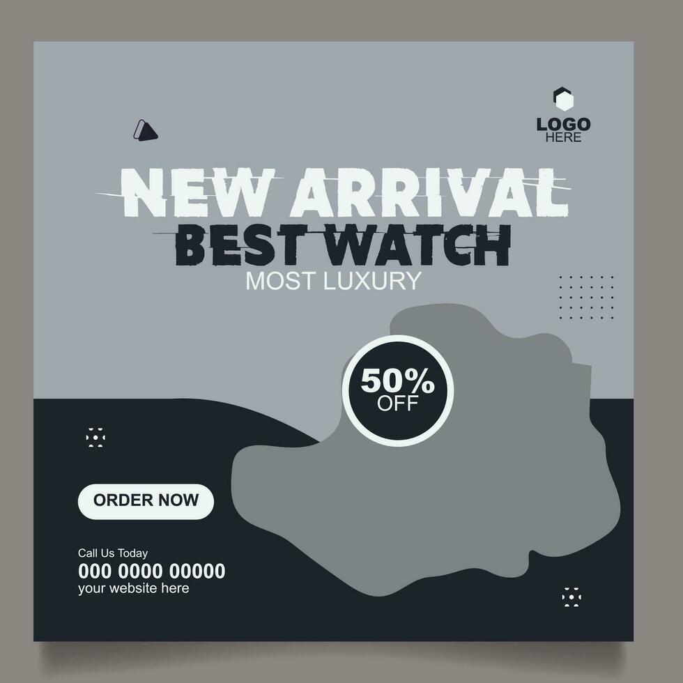 Smart Watch Sale Modern Social Media Ad Template vector