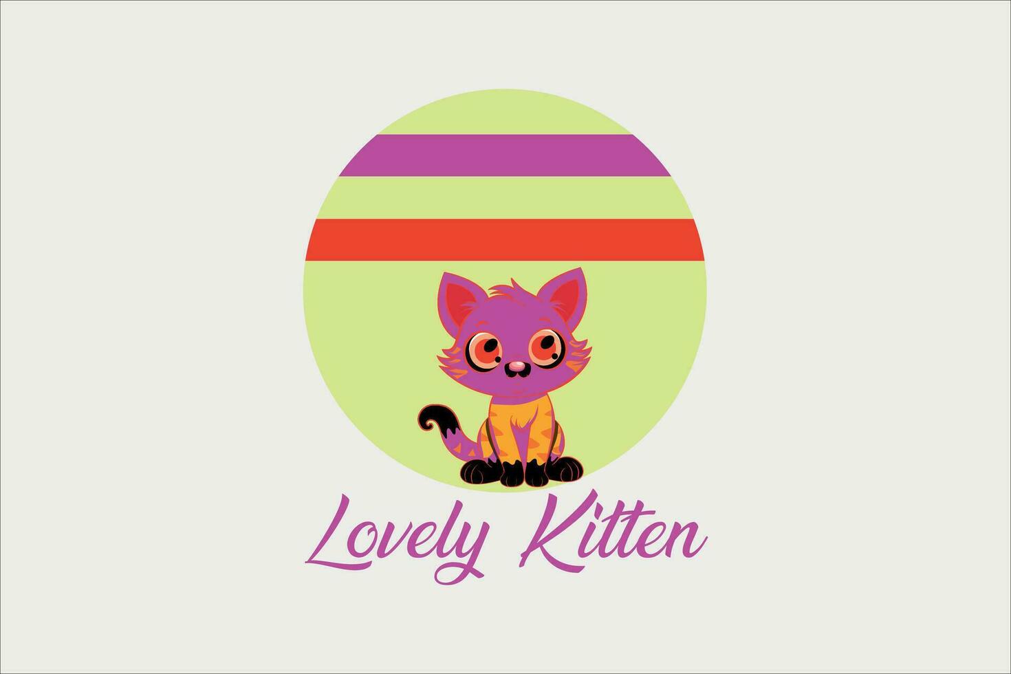 lovely kitten sweet vector design