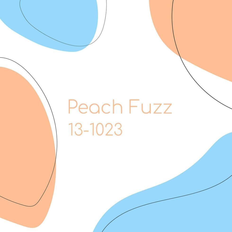 Minimal square banner templates trend color 2024 Peach fuzz 13-1023 and blue. Suitable for publishing on social networks and online advertising. vector