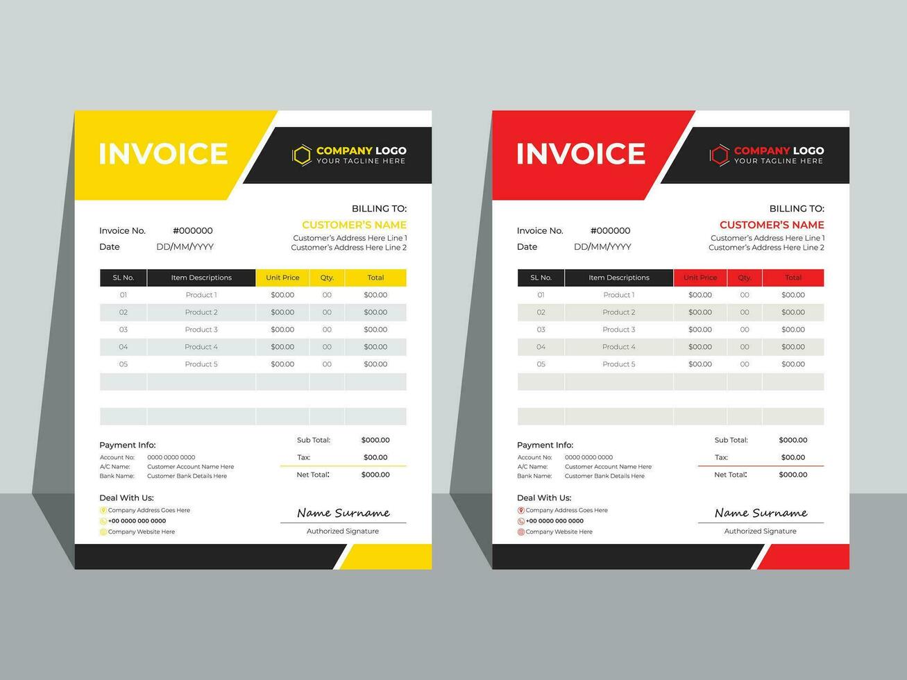 Creative simple business invoice design vector