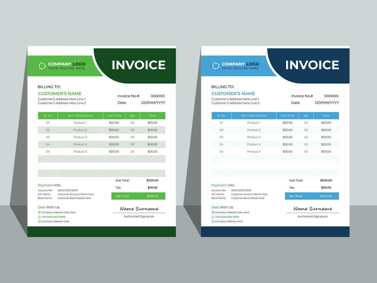 Simple business invoice design vector