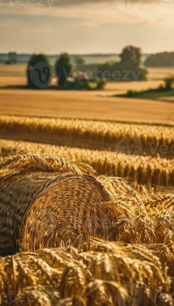 AI generated Fields of Prosperity Celebrating the Golden Harvest photo