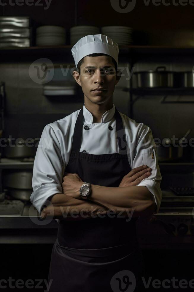 AI generated Professional Chef in the Kitchen photo