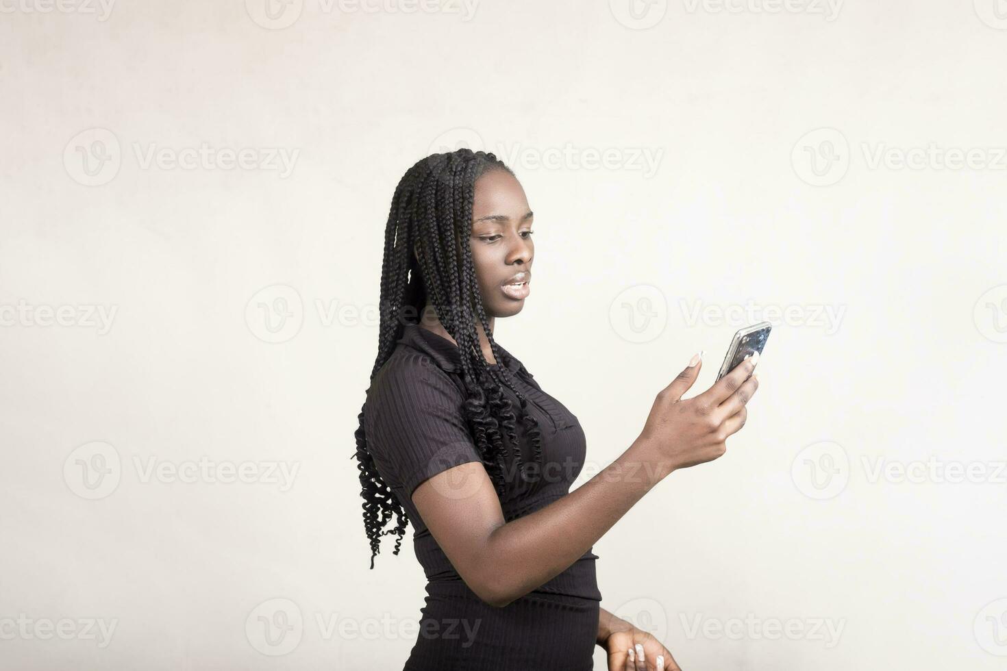 lady using her cellphone photo