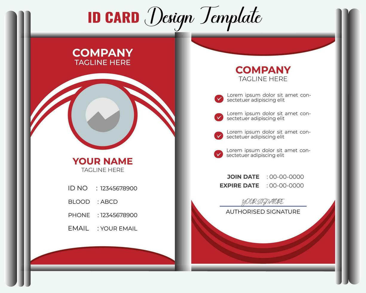Modern ID card design template. Corporate identity card design. Professional employee id card. Vector