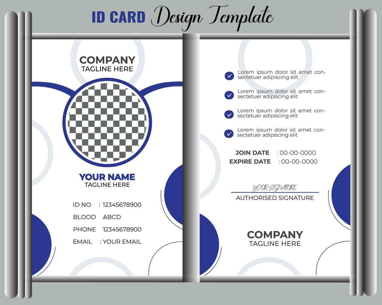 Modern ID card design template. Corporate identity card design. Professional employee id card. Vector