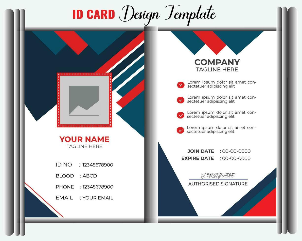 Modern ID card design template. Corporate identity card design. Professional employee id card. Vector
