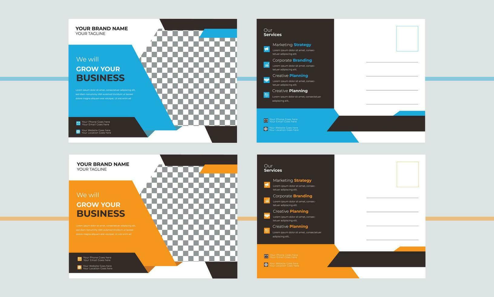 Modern and creative post card template dersign vector