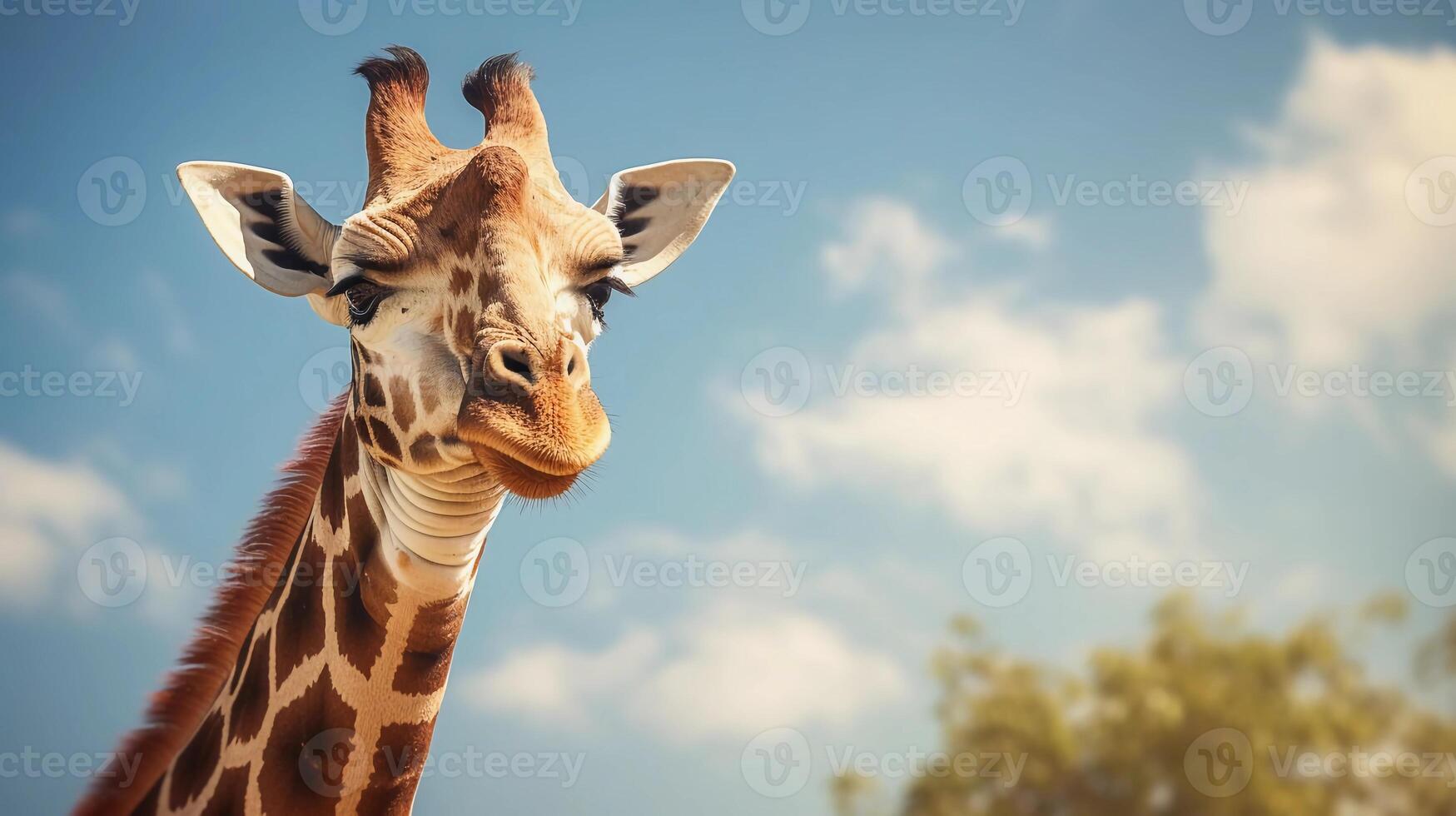 AI generated Giraffe photo reality Giraffa camelopardalis is an even-toed hoofed mammal in Africa