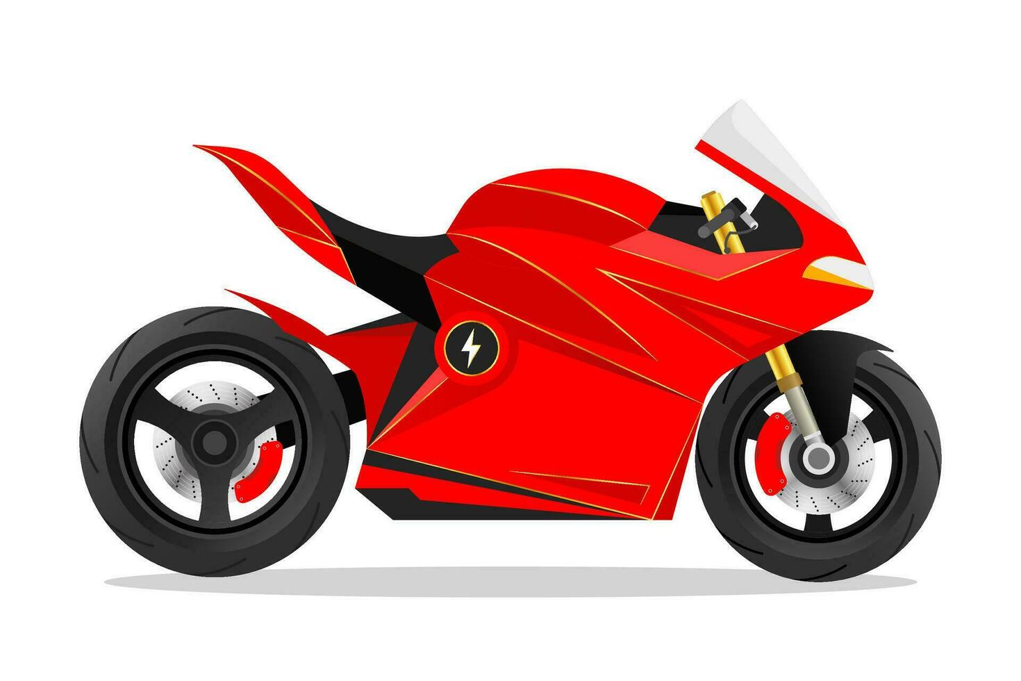 Motocycle full electric bike red  illustration vector