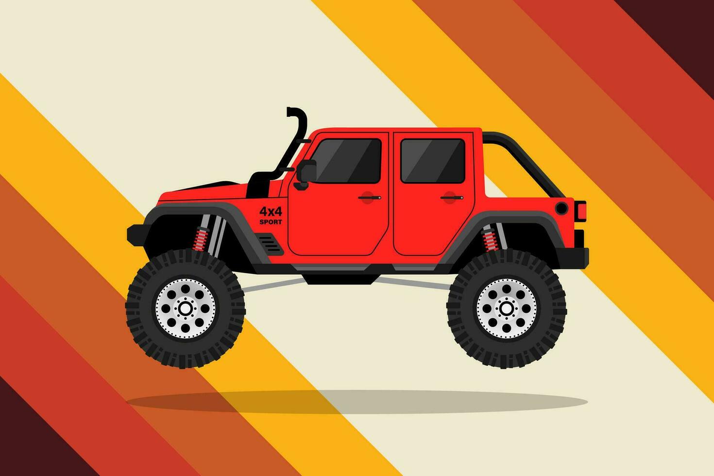 Off-road car outdoor adventure 4x4 illustration vector