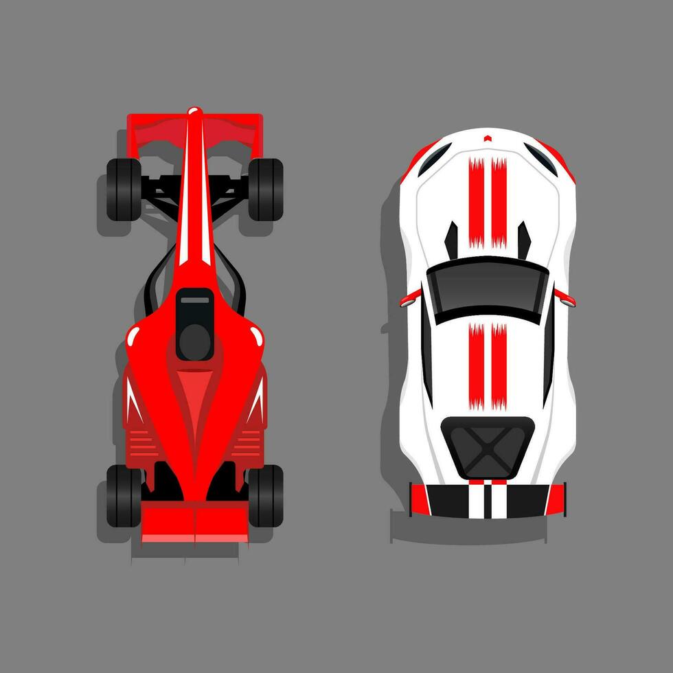 Racing sport car top view vector