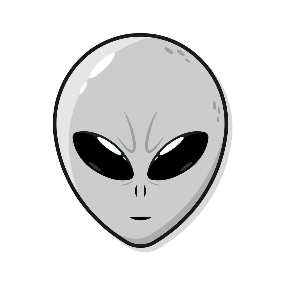 Grey Extraterrestrial alien face or head Illustration vector