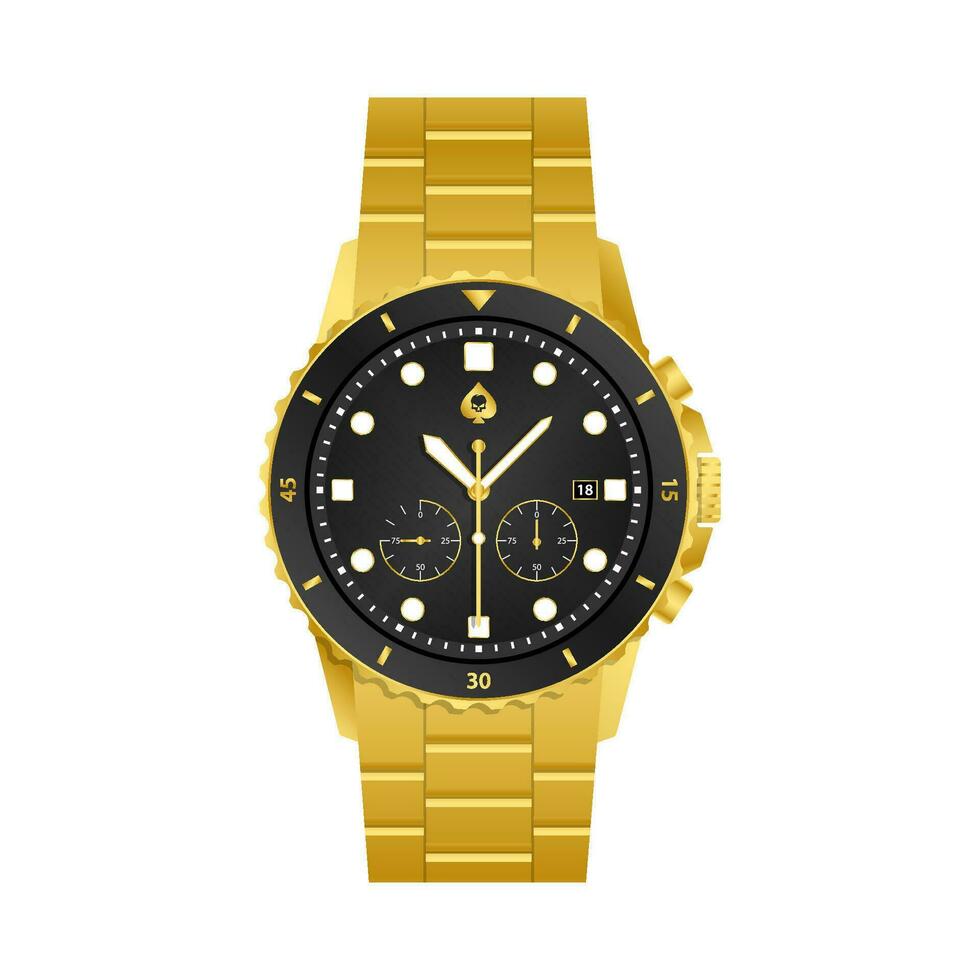 Moda de los hombres oro inoxidable acero relojes lujo minimalista cuarzo muñeca reloj hombres negocio casual reloj vector