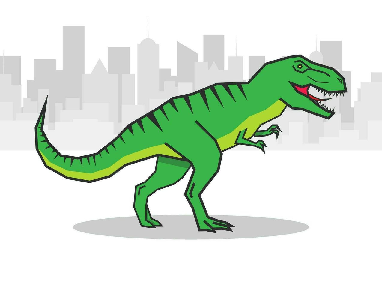 verde rugido tiranosaurio. prehistórico carnívoro dinosaurio t rex vector