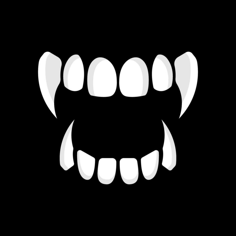 Vampire teeth vector isolated on black background