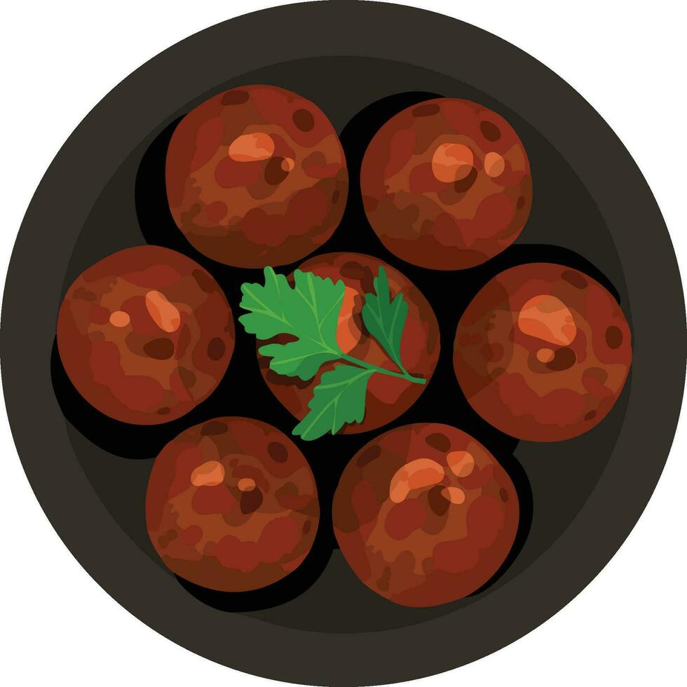 Top View Kofta. Middle Eastern Food Illustration Vector. vector