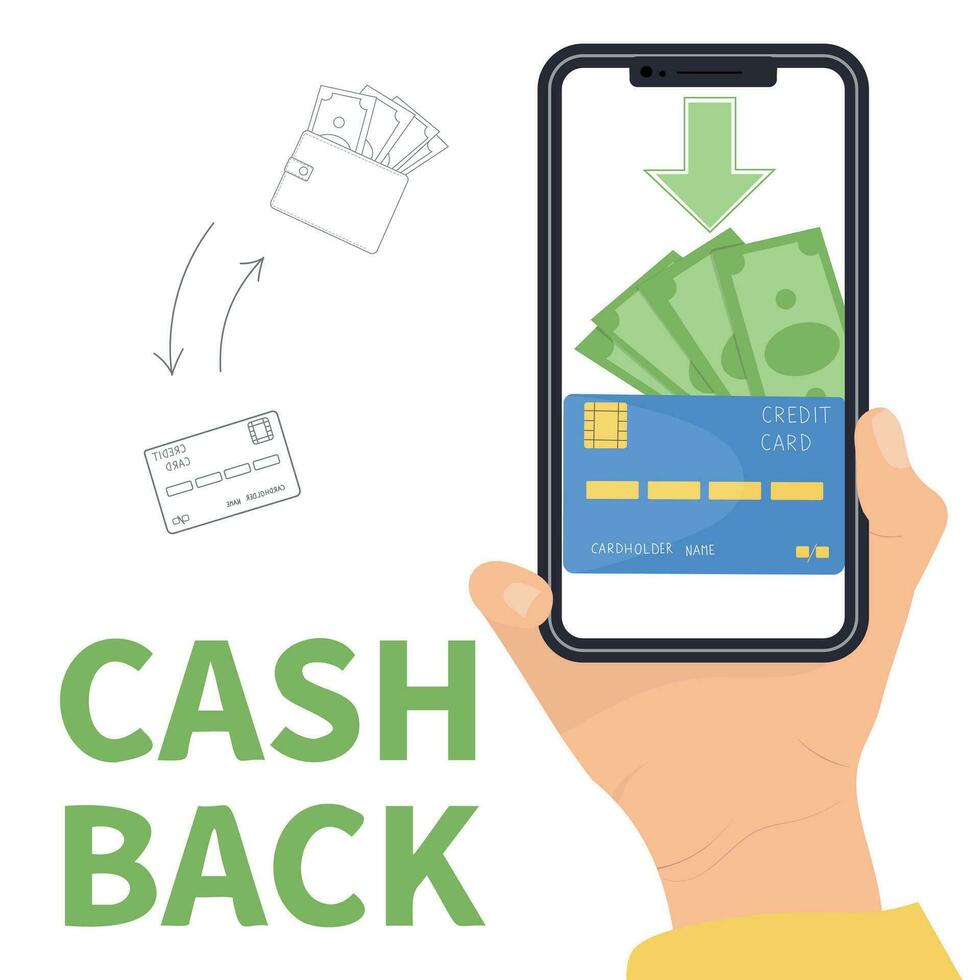 Cashback loyalty program concept. vector
