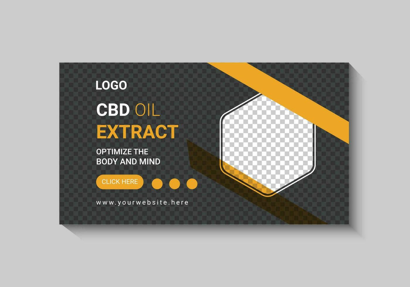 cbd natural hemp oil social media banner vector