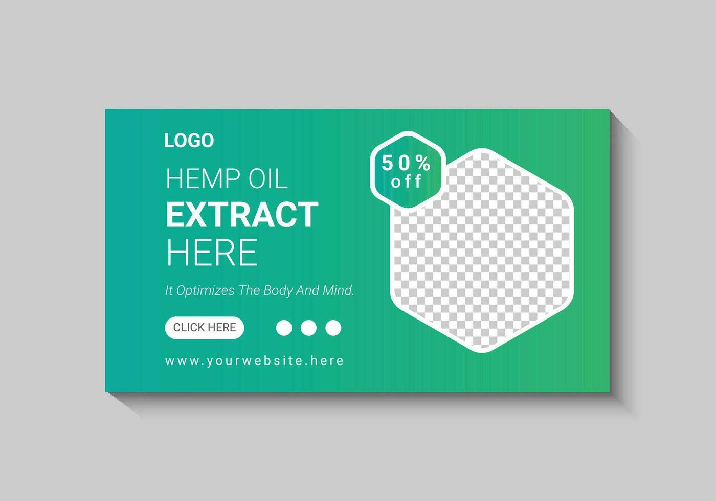 cbd natural hemp oil social media banner vector