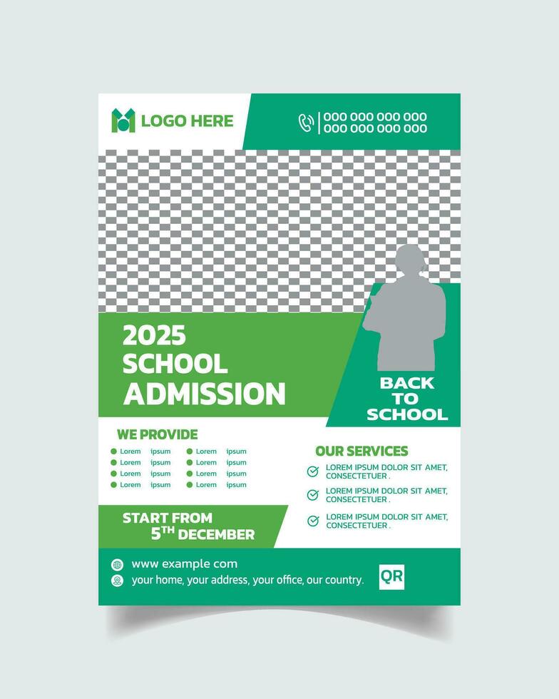 Kids School Admission Flyer or Unique Education Leaflet Template A4 vector