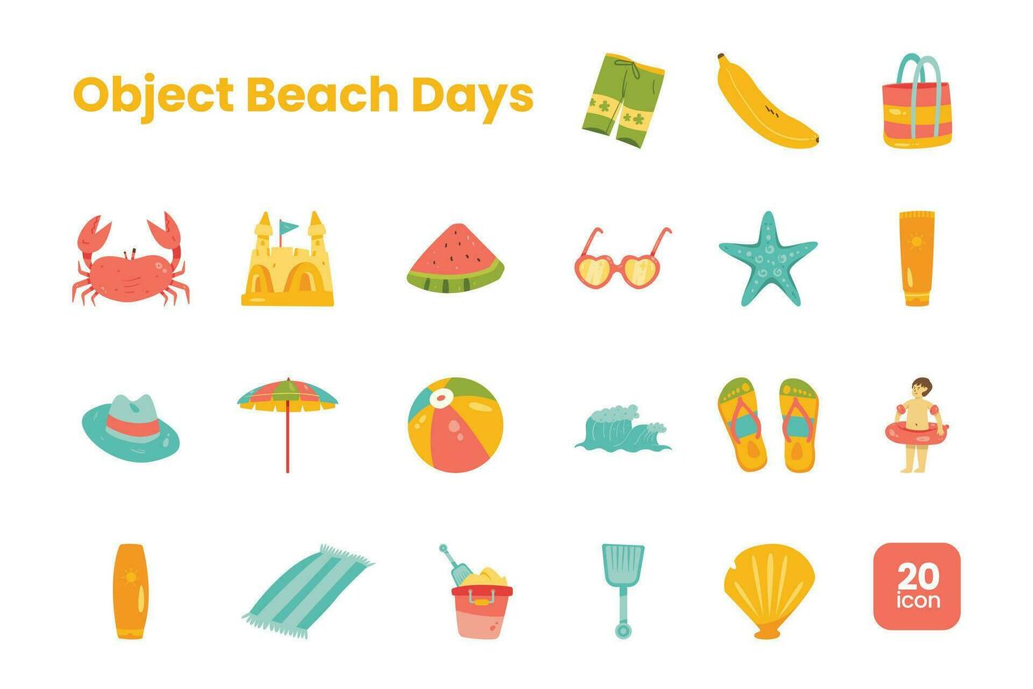 Object Beach Days vector