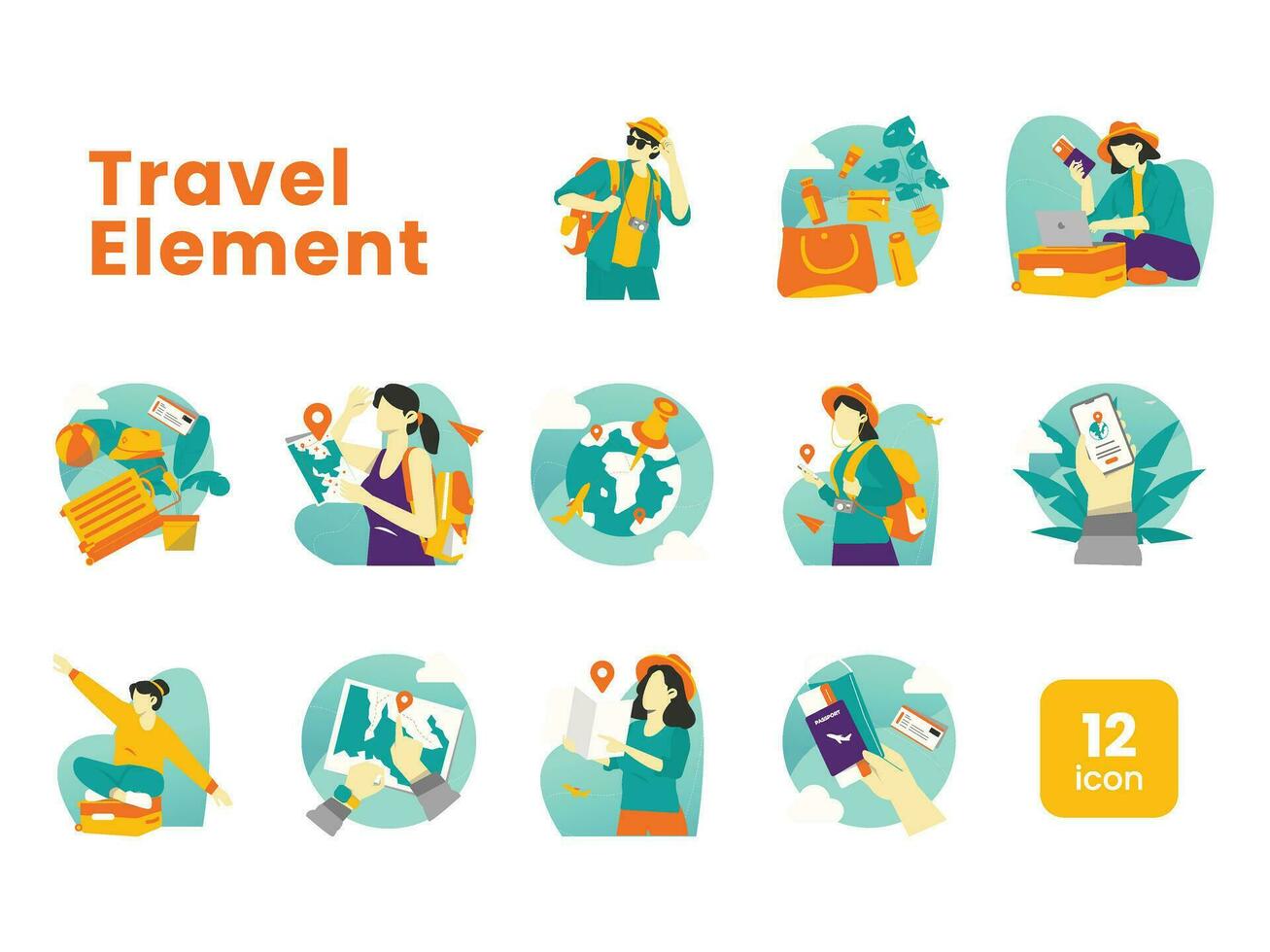 Travel Element Illustration vector